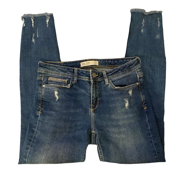 Zara Denim - Zara z1975 Basic Dept Premium Distressed skinny Stretch Denim Jeans Size 4